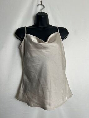 Express Cream Satin Cowl Neck Camisole